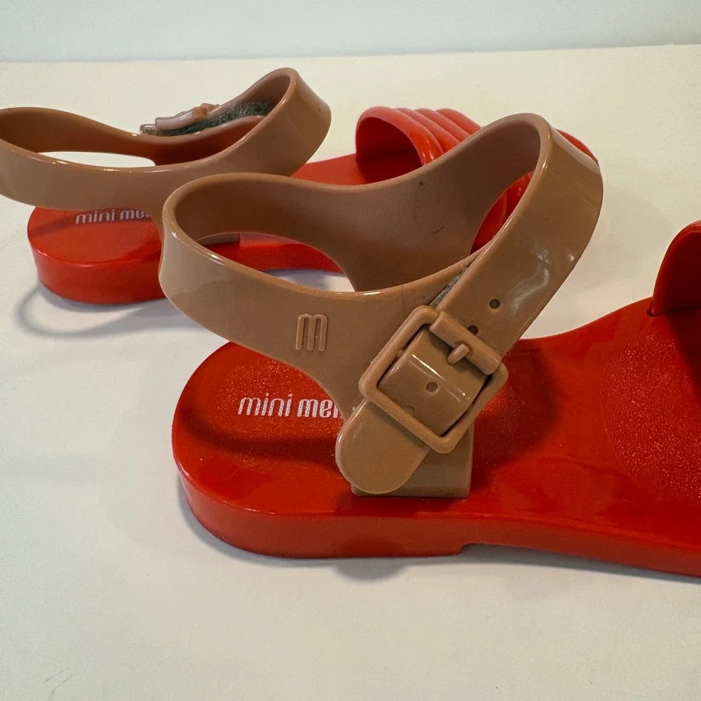 Mini Melissa Red Tan Jelly Sandals Toddler Girls Size 11 US 07GR23BR Brazil